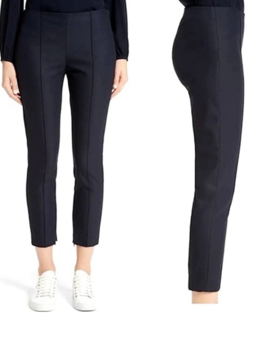 Theory Women’s Alettah Approach Dark Navy Stretch Ankle Zipper Pants